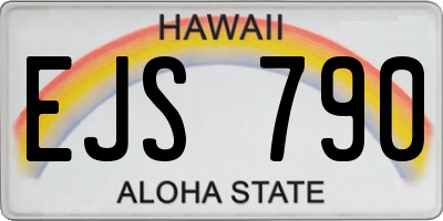 HI license plate EJS790