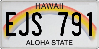 HI license plate EJS791