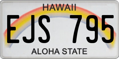 HI license plate EJS795