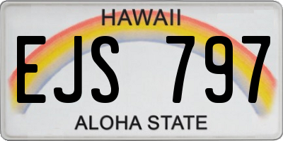 HI license plate EJS797