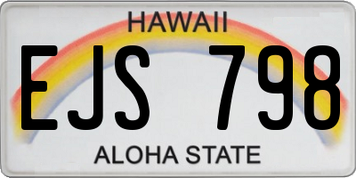 HI license plate EJS798
