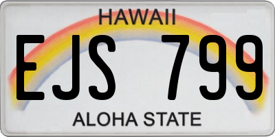 HI license plate EJS799
