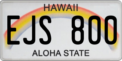 HI license plate EJS800