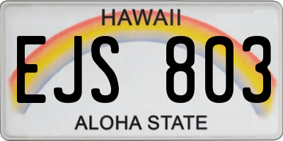 HI license plate EJS803