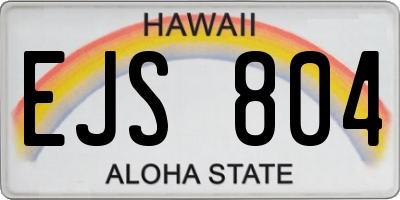 HI license plate EJS804