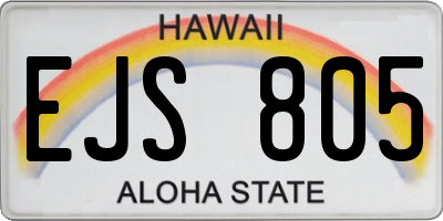 HI license plate EJS805
