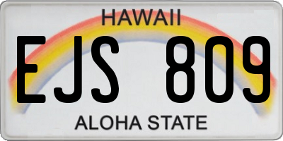 HI license plate EJS809
