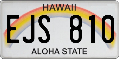 HI license plate EJS810