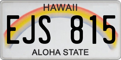 HI license plate EJS815