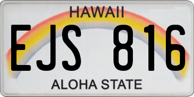 HI license plate EJS816
