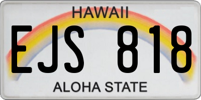 HI license plate EJS818