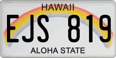 HI license plate EJS819