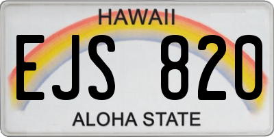 HI license plate EJS820