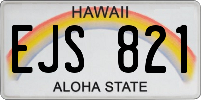 HI license plate EJS821