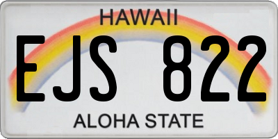 HI license plate EJS822