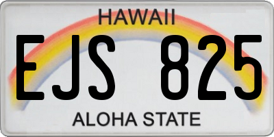 HI license plate EJS825