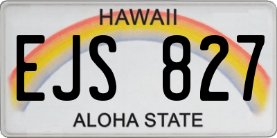 HI license plate EJS827