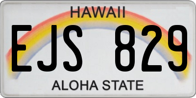 HI license plate EJS829