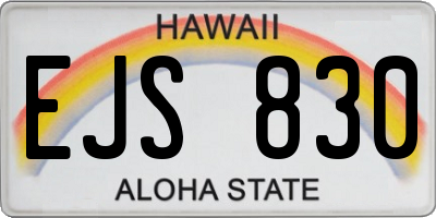 HI license plate EJS830