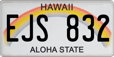 HI license plate EJS832