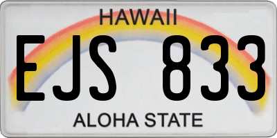 HI license plate EJS833