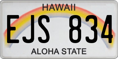HI license plate EJS834