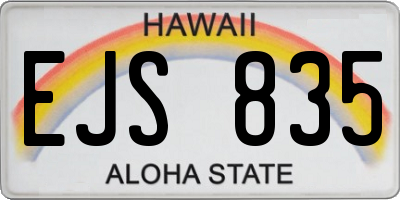 HI license plate EJS835