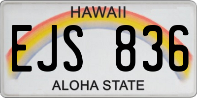 HI license plate EJS836