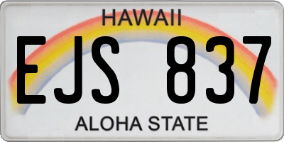 HI license plate EJS837