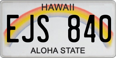 HI license plate EJS840