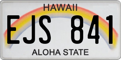 HI license plate EJS841