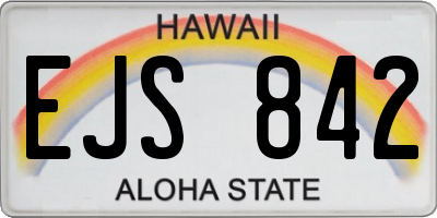 HI license plate EJS842