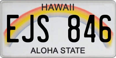 HI license plate EJS846