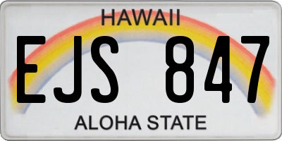 HI license plate EJS847
