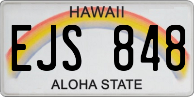 HI license plate EJS848