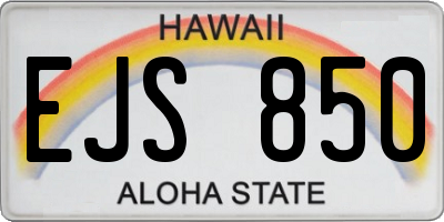 HI license plate EJS850