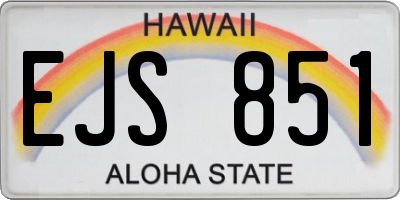 HI license plate EJS851
