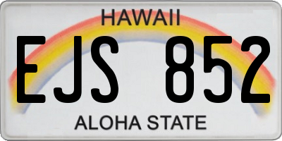 HI license plate EJS852