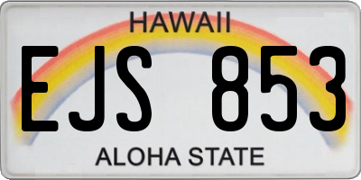 HI license plate EJS853