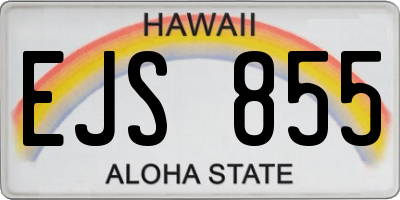 HI license plate EJS855