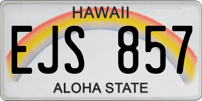 HI license plate EJS857