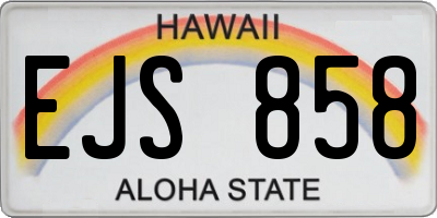 HI license plate EJS858