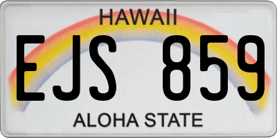 HI license plate EJS859