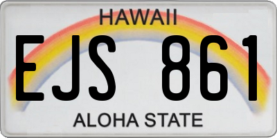 HI license plate EJS861