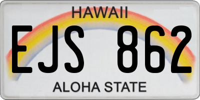 HI license plate EJS862