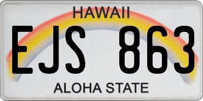 HI license plate EJS863