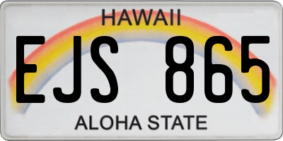 HI license plate EJS865