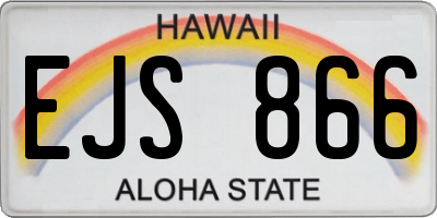 HI license plate EJS866