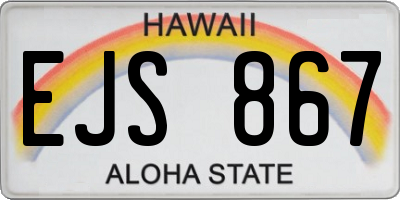 HI license plate EJS867