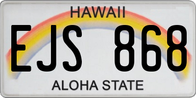 HI license plate EJS868